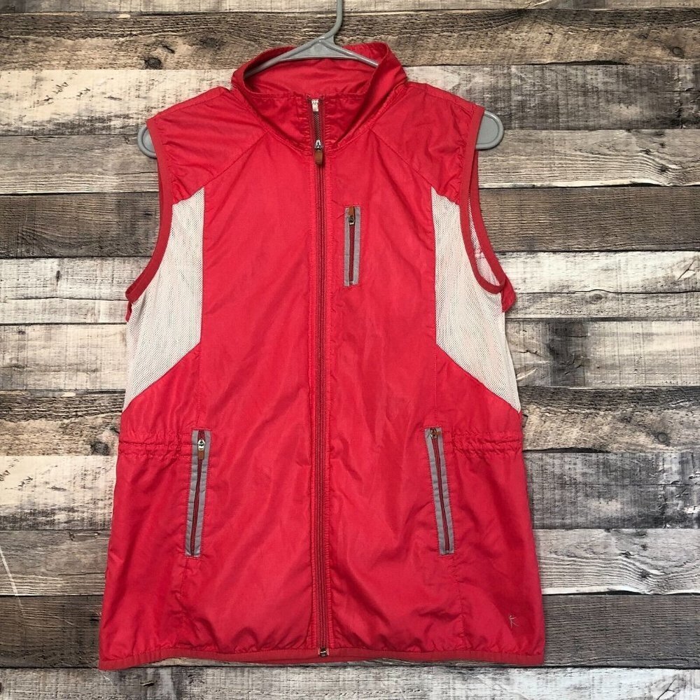 Danskin Now Woman’s Pink Full-zip Vest SZ Medium Vented